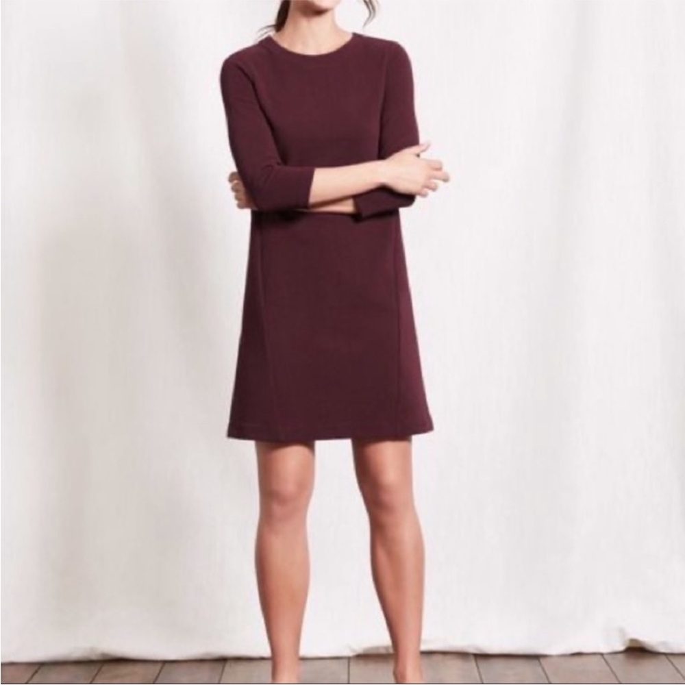 Boden Red A-line Mini Dress with 3/4 Sleeves